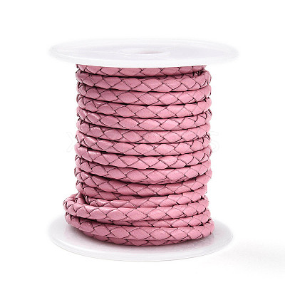 Braided Cowhide Leather Cord NWIR-N005-01D-4mm-1
