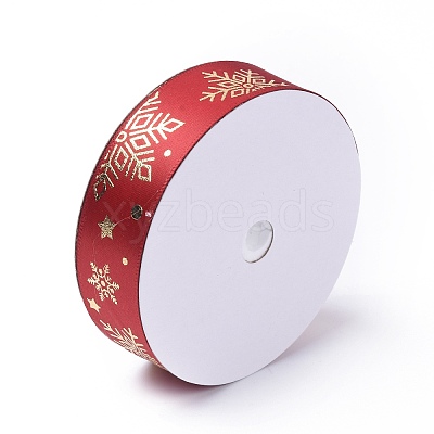 20 Yards Christmas Printed Polyester Satin Ribbon SRIB-P021-A02-1