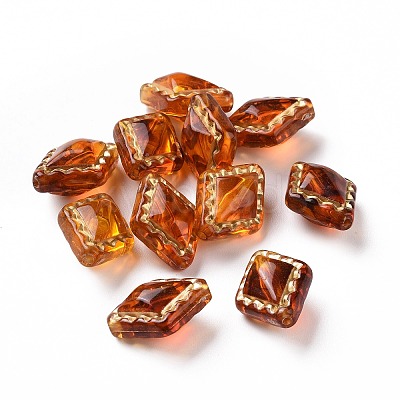 Plating Transparent Acrylic Beads OACR-P013-30A-1