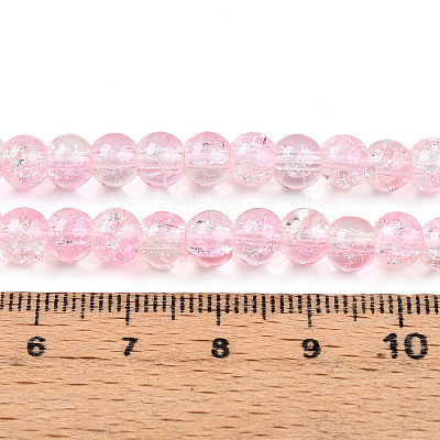 Spray Painted Crackle Glass Beads Strands CCG-Q002-6mm-01-1