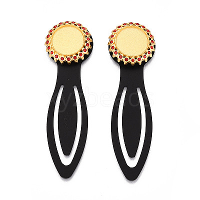 Alloy & Iron Bookmark Cabochon Settings PALLOY-N184-02G-1