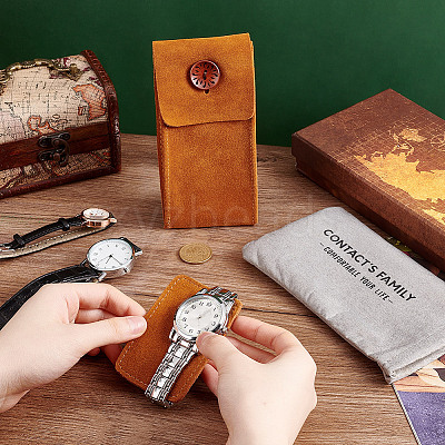 Rectangle Imitation Leather Single Watch Pouch Storage Bags ABAG-WH0051-07-1