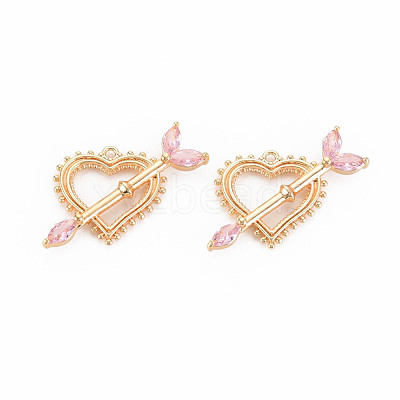 Brass Micro Pave Cubic Zirconia Pendants KK-S364-274D-1