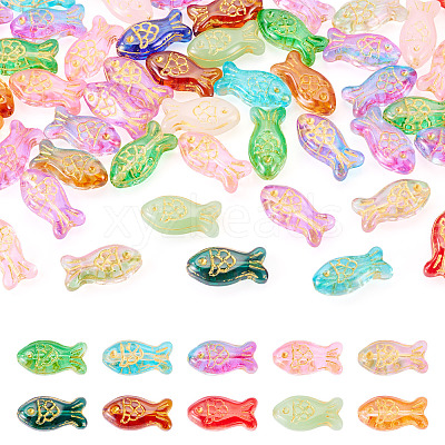 50Pcs Baking Paint Transparent Glass Beads DGLA-TA0001-62-1