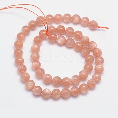 Natural Sunstone Beads Strands G-M262-8mm-06-1