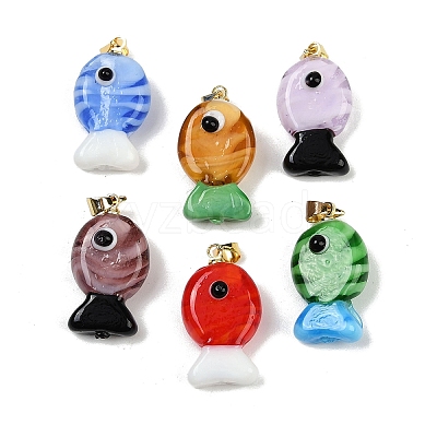 Handmade Lampwork Pendants LAMP-A007-01G-03-1
