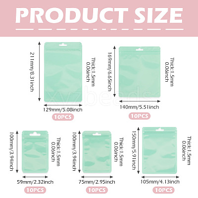 50Pcs 5 Styles Macaron Color Plastic Yin-yang Resealable Bags OPP-TADJ0001-03B-1