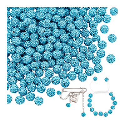 200Pcs Pave Disco Ball Beads RB-PH0001-41D-1
