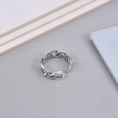 Adjustable Brass Cuff Finger Rings for Women RJEW-BB70613-1