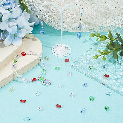 70Pcs 7 Colors Glass Imitation Austrian Crystal Beads GLAA-SC0003-24-1