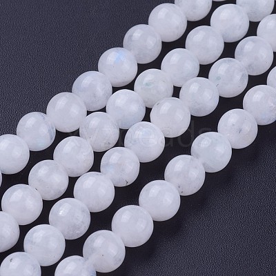 Natural Rainbow Moonstone Bead Strands G-G970-37-6mm-1