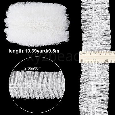 10M Polyester Pleated Lace Trim OCOR-GF0003-21C-1