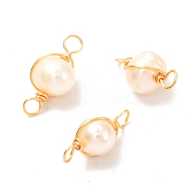 Natural Cultured Freshwater Pearl Beads Links Connectors X1-PALLOY-JF00944-1