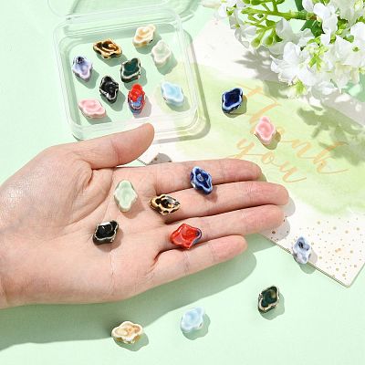 20Pcs 10 Colors Handmade Porcelain Beads PORC-FS0001-44-1