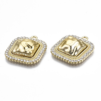 Rack Plating Alloy Crystal Rhinestone Pendants PALLOY-S132-220A-RS-1