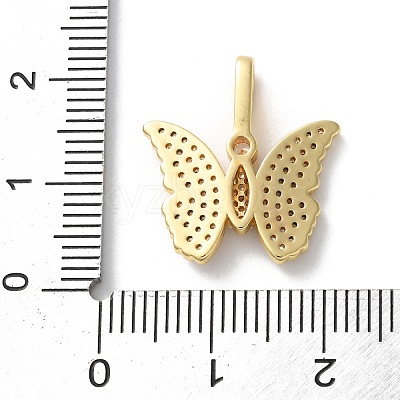 Brass Micro Pave Clear Cubic Zirconia Pendants KK-L227-007G-1