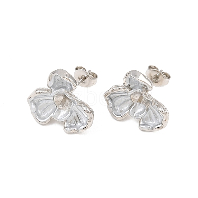 Brass Enamel Stud Earring Findings KK-CBA58F9-01P-02-1