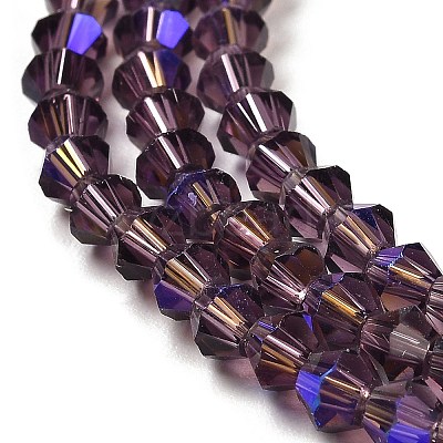 Transparent Electroplate Glass Beads Strands EGLA-A039-T3mm-L04-1