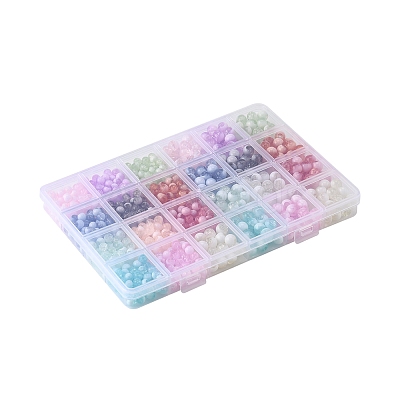 850Pcs Crackle Glass Beads Strands GLAA-FS0002-08-1