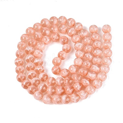 Transparent Half Spray Painted Glass Beads Strands GLAA-Q110-02A-06-1