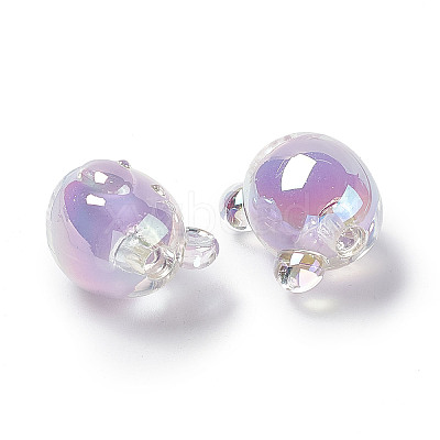 UV Plating Rainbow Iridescent Acrylic Beads X1-OACR-H015-11F-1