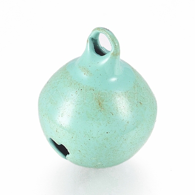 Baking Paint Iron Bell Pendants IFIN-WH0052-03G-1