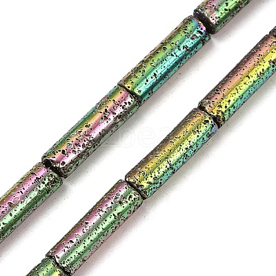 Electroplated Natural Lava Rock Beads Strands G-K388-03B-08-1