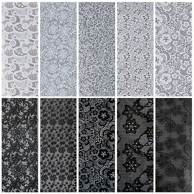 10 Rolls PET Lace Flower Nail Foils Floral Transfer Paper STIC-WH20010-16D-1