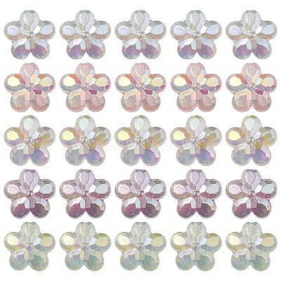 UV Plating Luminous Transparent Acrylic Beads OACR-P010-16-1