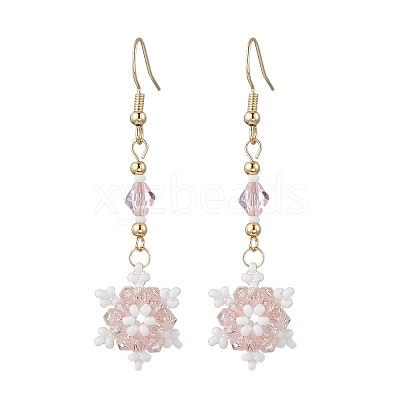 Glass Seed Beads Dnagle Earrings EJEW-MZ00501-1