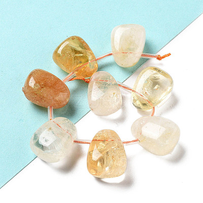 Heated Natural Citrine Beads Strands G-P528-E02-01-1