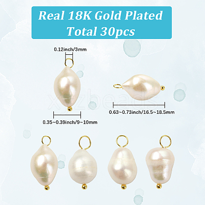 30Pcs Natural Cultured Freshwater Pearl Pendants FIND-SC0019-31-1