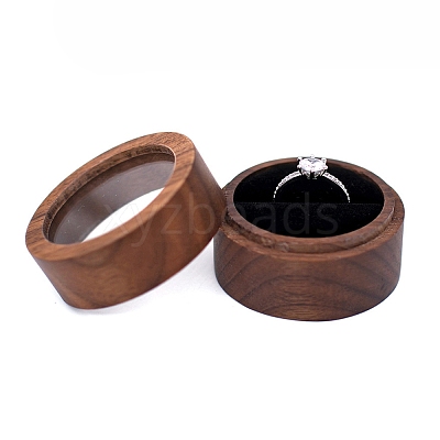 Round Wood Ring Storage Boxes PW-WG32375-07-1
