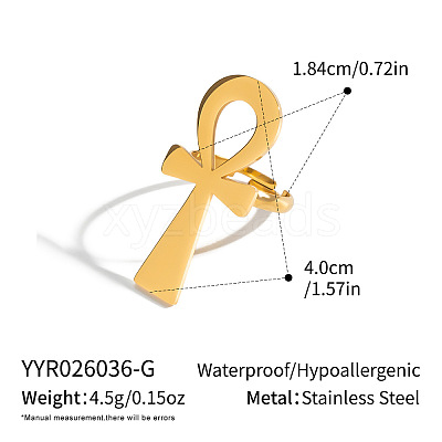 304 Stainless Steel Cuff Open Rings for Women WJ3618-1-1