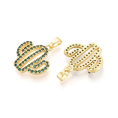 Brass Micro Pave Cubic Zirconia Pendants KK-N257-71G-1