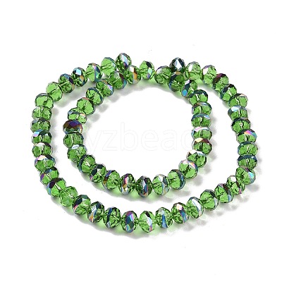 Transparent Electroplate Glass Beads Strands GLAA-F122-04B-1