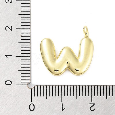 Rack Plating Brass Balloon Letter Pendants KK-C050-01G-W-1