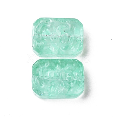Transparent Spray Painted Glass Beads X-GLAA-I050-08H-1