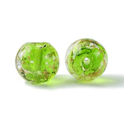Luminous Handmade Gold Sand Lampwork Beads X-FOIL-B001-07-1