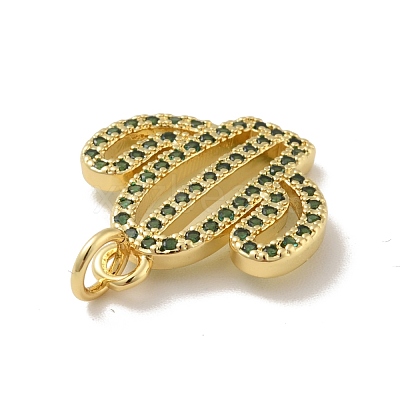 Brass Micro Pave Cubic Zirconia Pendants KK-B059-09G-1