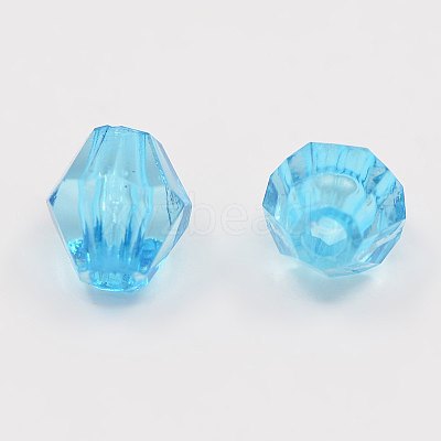 Faceted Bicone Transparent Acrylic Beads DBB6mm11-1