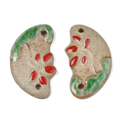 Handmade Porcelain Connector Charms PORC-N004-122-1