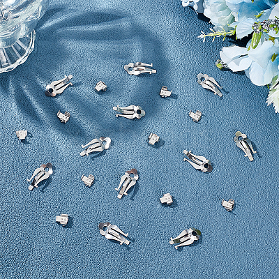 200 Sets 316 Surgical Stainless Steel Clip-on Earring Findings STAS-DC0011-89-1