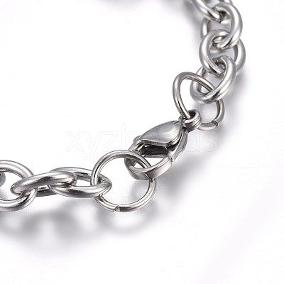 Tarnish Resistant 304 Stainless Steel Charm Bracelets BJEW-L637-25-P-1