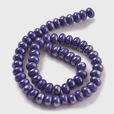 Glazed Porcelain Rondelle Beads PORC-Q001-01E-1