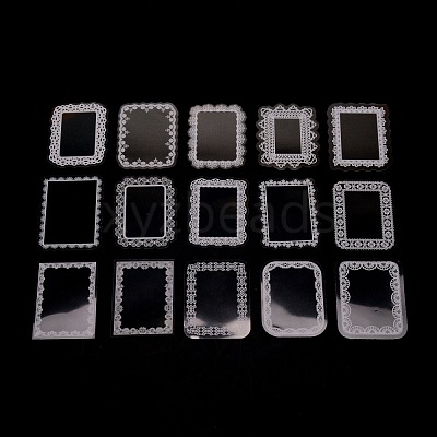 Waterproof Trasparent PET Lace Pattern Sticker DIY-WH0283-13-1