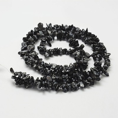 Natural Snowflake Obsidian Beads Strands X-G-F328-10-1
