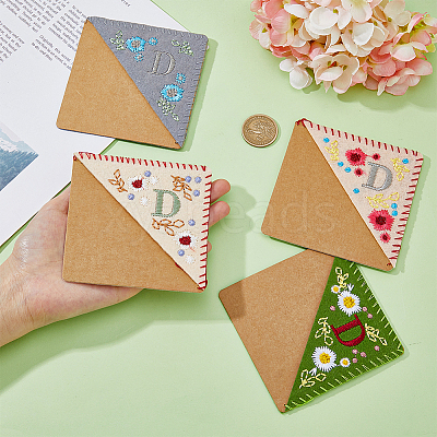 4Pcs 4 Style Felt Embroidery Bookmarks FIND-HY0003-46D-1