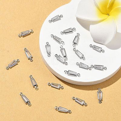 SHEGRACE Brass Pave Cubic Zirconia Trapezoid Connector Charms XGRQ2O526-444A-P-1