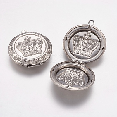 Tarnish Resistant 304 Stainless Steel Locket Pendants STAS-K171-20P-1